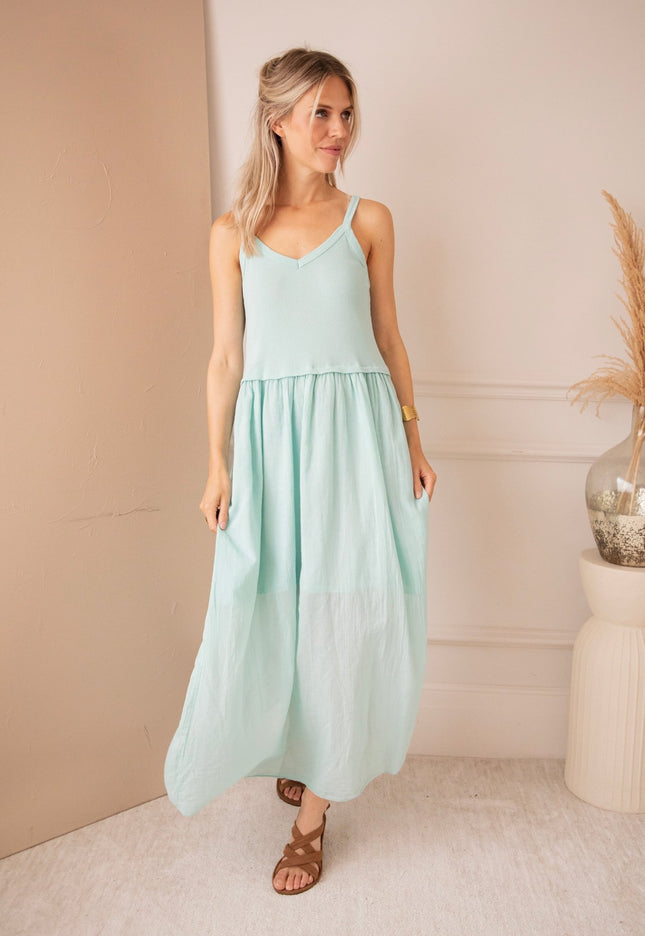 Soraya Strap Mint - Maxi Jurk - ellemilla