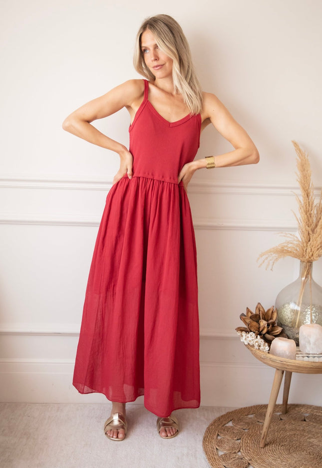 Soraya Strap Raspberry - Maxi Jurk - ellemilla