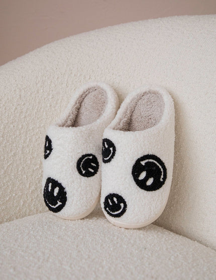 Spread Happiness Off White/Black - Slippers - ellemilla