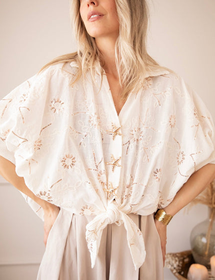 Starfish Blossom Beige - Blouse - ellemilla