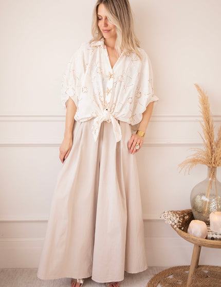 Starfish Blossom Beige - Blouse - ellemilla
