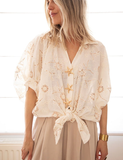 Starfish Blossom Beige - Blouse - ellemilla