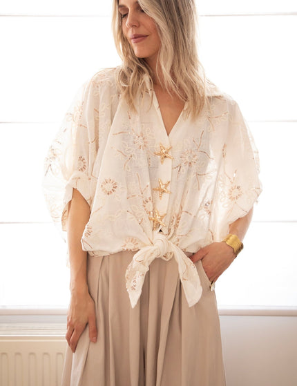 Starfish Blossom Beige - Blouse - ellemilla