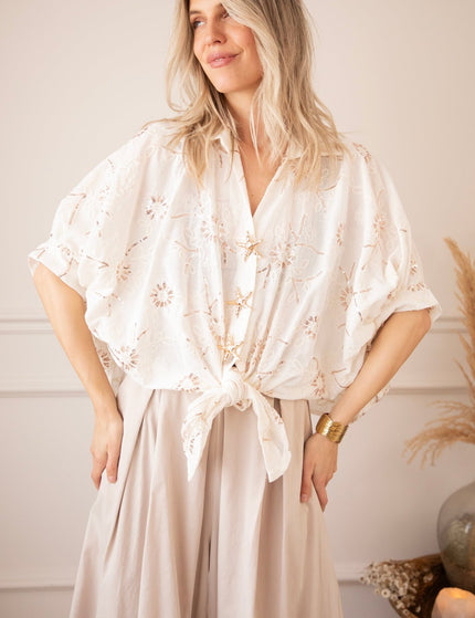 Starfish Blossom Beige - Blouse - ellemilla