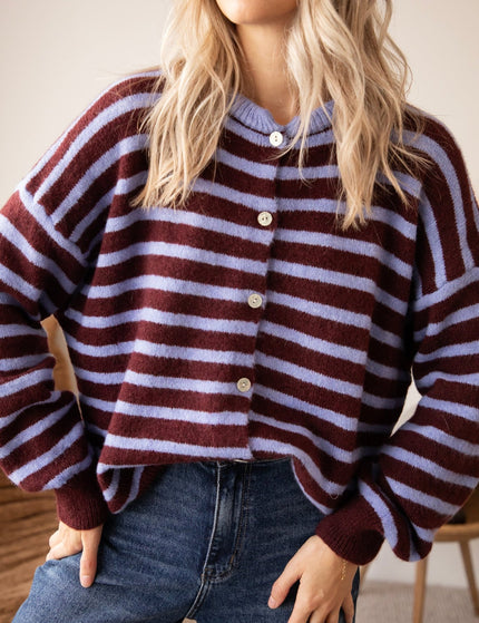 Stay In Line Blue/Burgundy - Vest - ellemilla