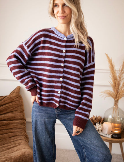 Stay In Line Blue/Burgundy - Vest - ellemilla