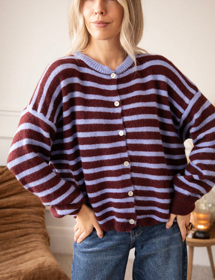 Stay In Line Blue/Burgundy - Vest - ellemilla