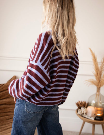 Stay In Line Blue/Burgundy - Vest - ellemilla