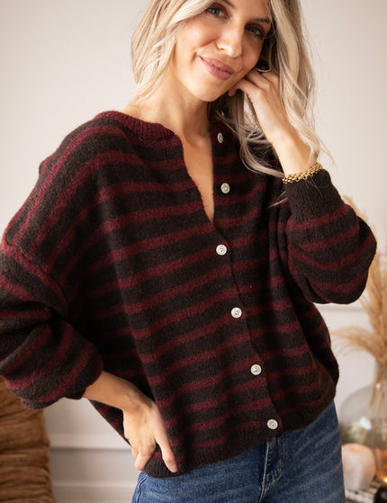 Stay In Line Burgundy/Cacao - Vest - ellemilla