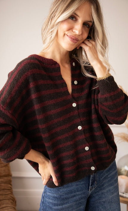 Stay In Line Burgundy/Cacao - Vest - ellemilla