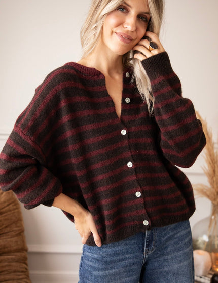 Stay In Line Burgundy/Cacao - Vest - ellemilla