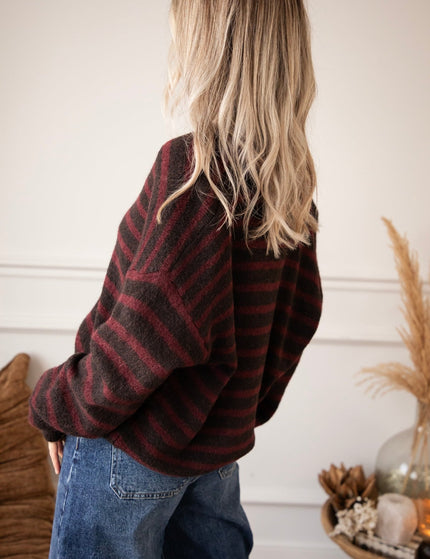 Stay In Line Burgundy/Cacao - Vest - ellemilla