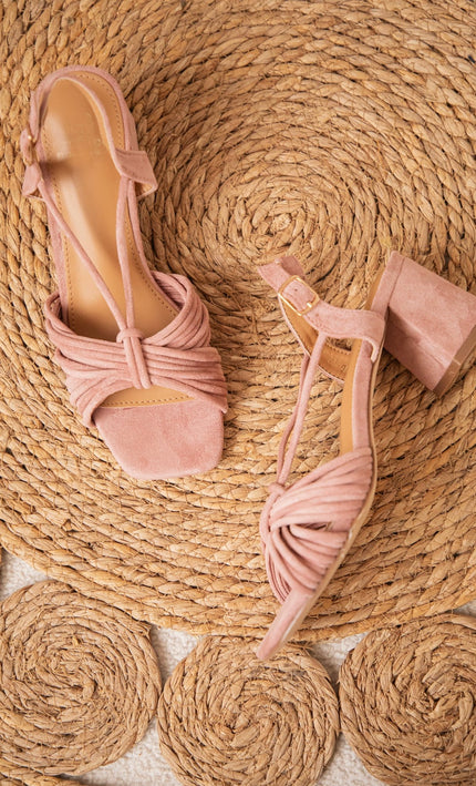 Strappy Suède Powder Pink - Heels - ellemilla