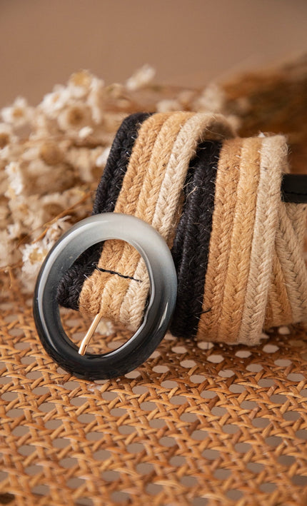 Straw Glow Black/Beige - Riem - ellemilla
