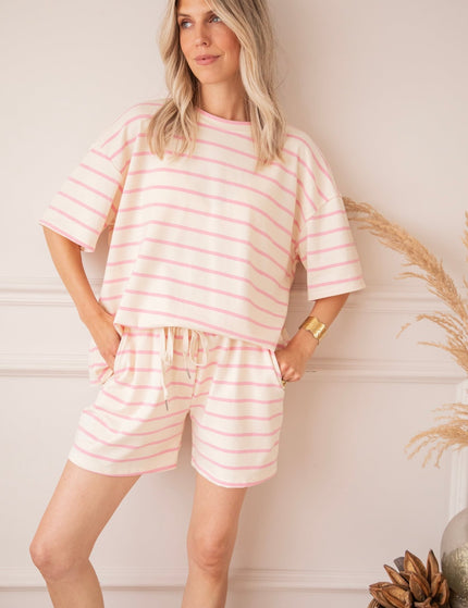 Stripe Escape Beige/Pink - Short - ellemilla