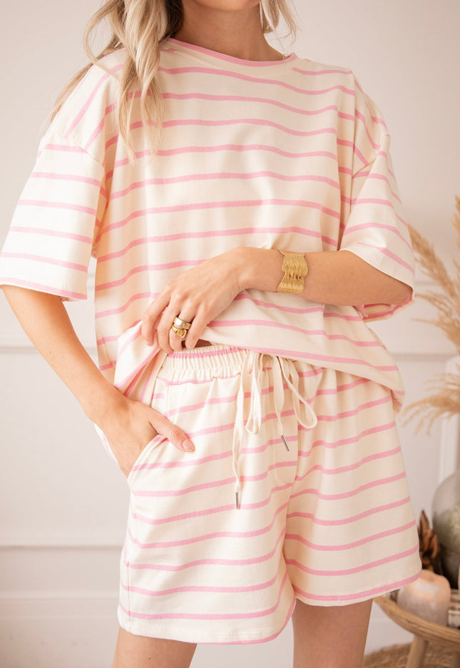 Stripe Escape Beige/Pink - Short - ellemilla