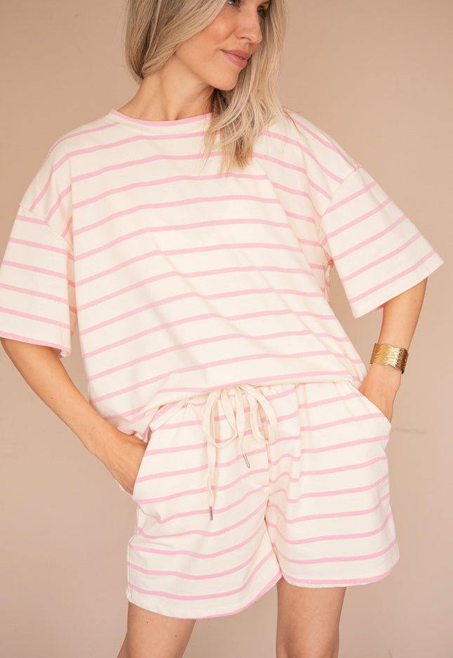 Stripe Escape Beige/Pink - Short - ellemilla