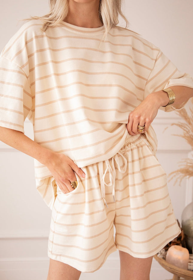 Stripe Escape Beige/Taupe - Short - ellemilla