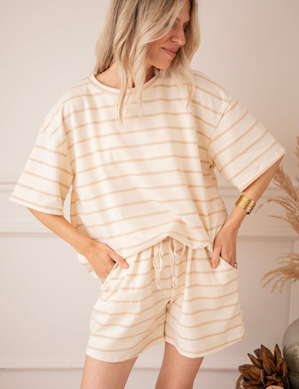 Stripe Escape Beige/Taupe - Short - ellemilla
