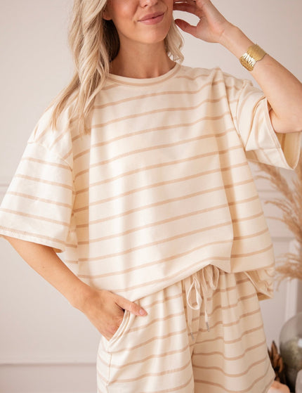 Stripe Escape Beige/Taupe - Short - ellemilla