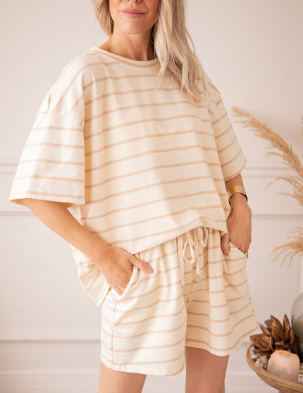Stripe Escape Beige/Taupe - Short - ellemilla