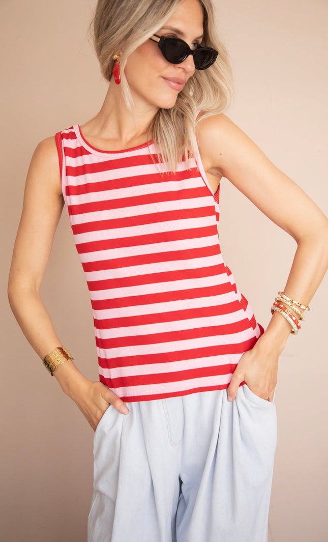 Stripe Me Up Pink/Red - Top - ellemilla