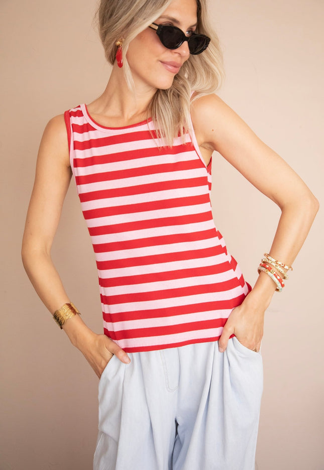 Stripe Me Up Pink/Red - Top - ellemilla