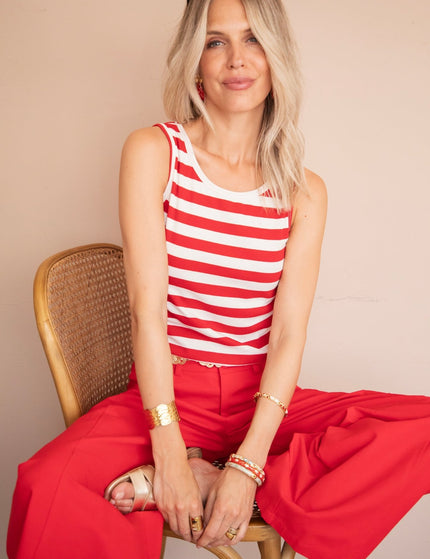 Stripe Me Up Red/Off White - Top - ellemilla