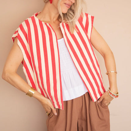 Stripes of Energy Fuchsia/Beige - Jacket - ellemilla