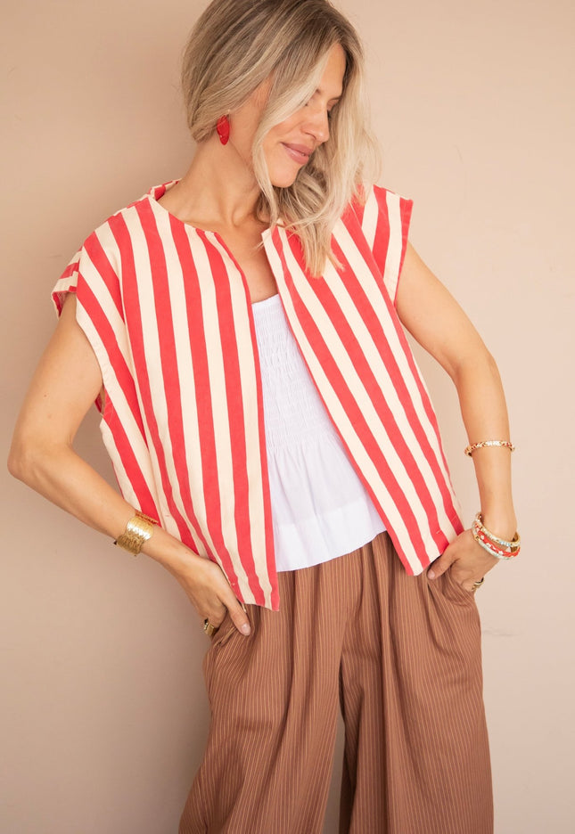 Stripes of Energy Fuchsia/Beige - Jacket - ellemilla