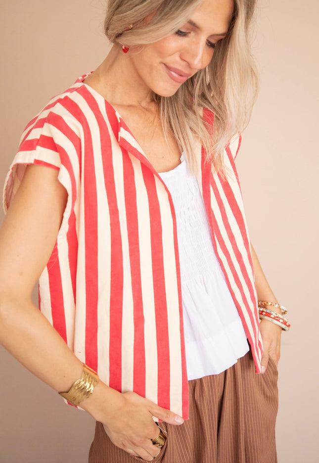Stripes of Energy Fuchsia/Beige - Jacket - ellemilla