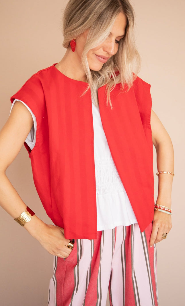 Stripes of Energy Red/Dark Red - Jacket - ellemilla