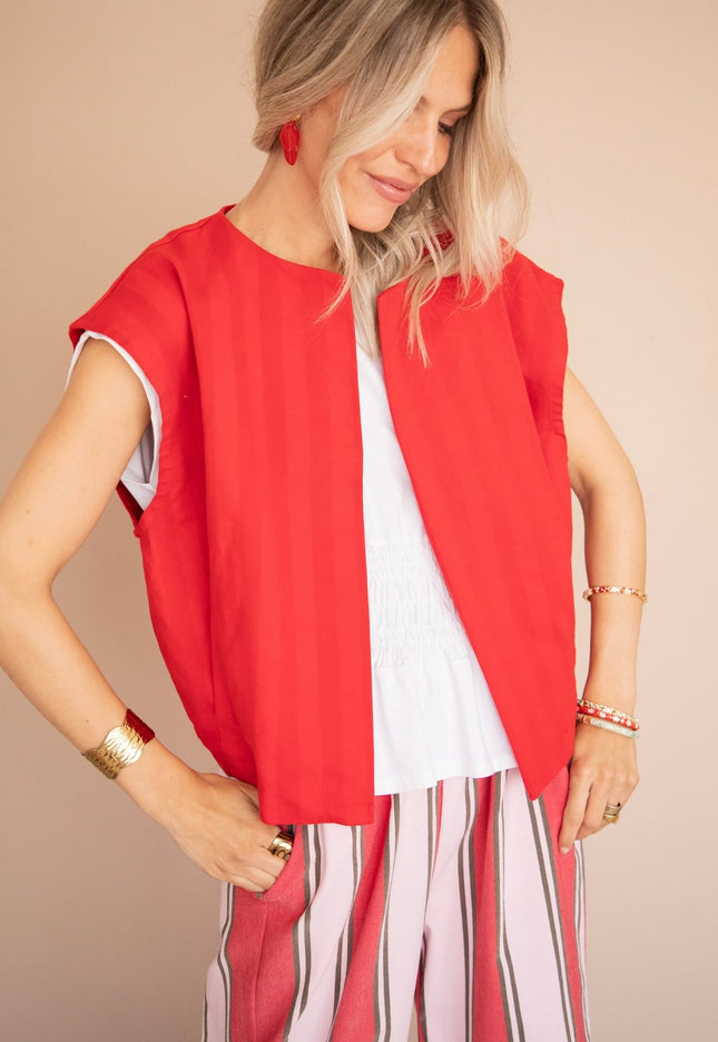 Stripes of Energy Red/Dark Red - Jacket - ellemilla