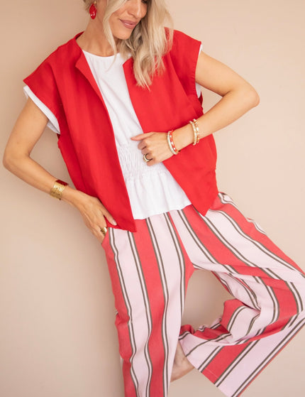 Stripes of Energy Red/Dark Red - Jacket - ellemilla
