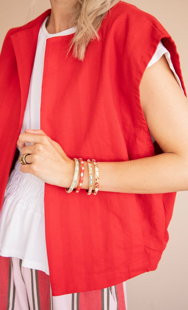 Stripes of Energy Red/Dark Red - Jacket - ellemilla
