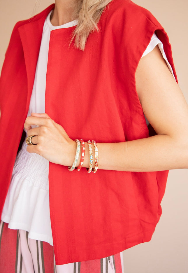 Stripes of Energy Red/Dark Red - Jacket - ellemilla
