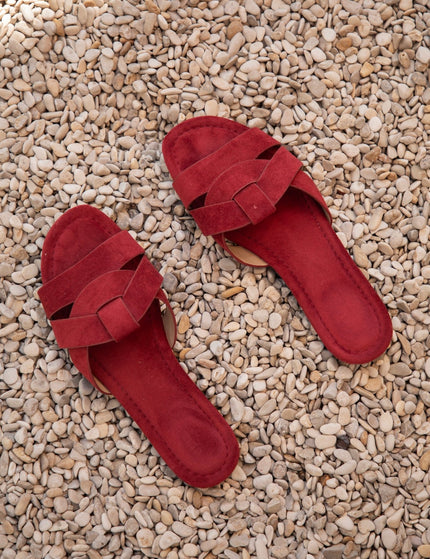 Strolling Straps Suede Bordeaux - Slippers - ellemilla
