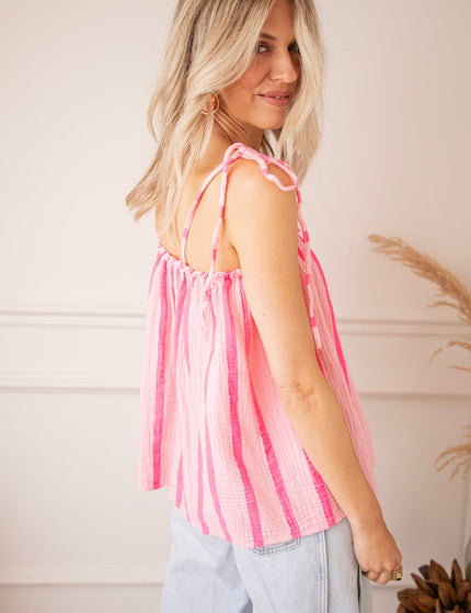 Sunny Stripe Energy Baby Pink/Fuchsia - Top - ellemilla