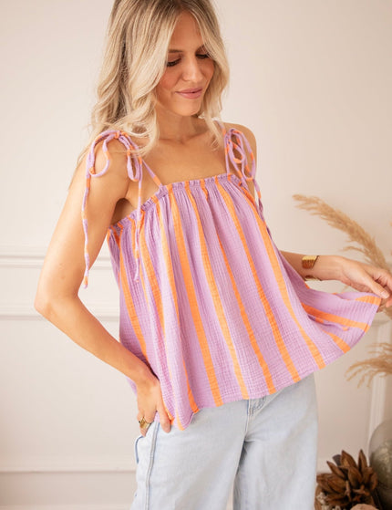 Sunny Stripe Energy Lila/Orange - Top - ellemilla