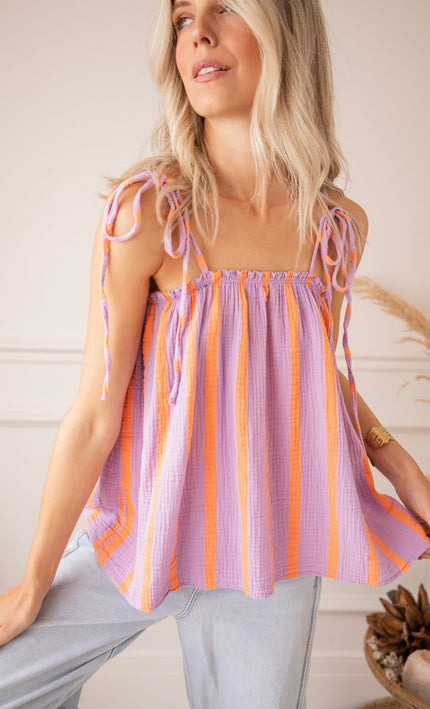 Sunny Stripe Energy Lila/Orange - Top - ellemilla
