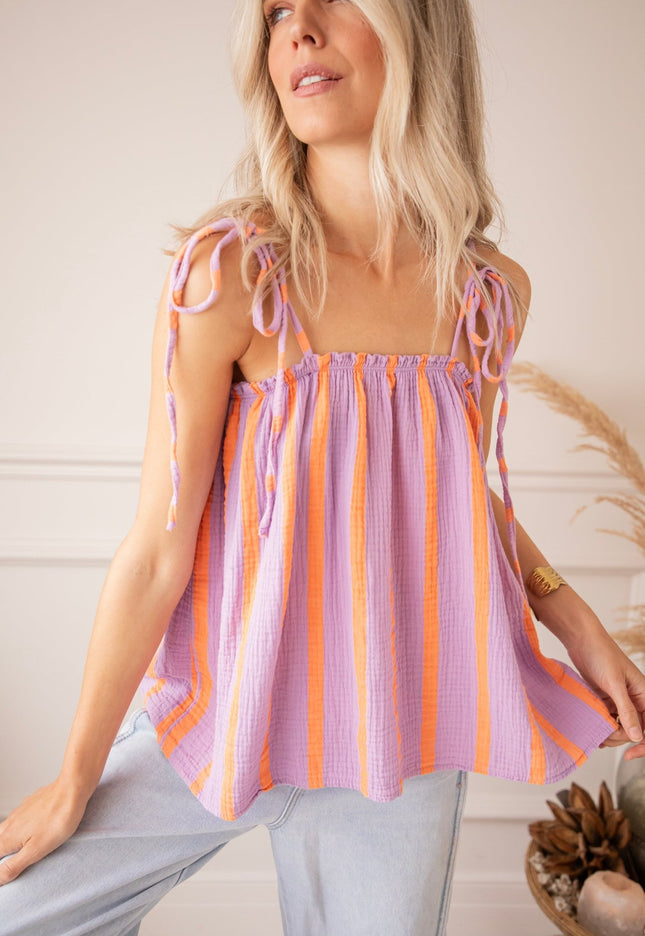 Sunny Stripe Energy Lila/Orange - Top - ellemilla