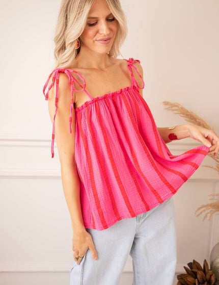 Sunny Stripe Energy Pink/Red - Top - ellemilla