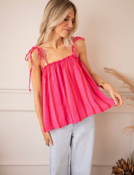 Sunny Stripe Energy Pink/Red - Top - ellemilla