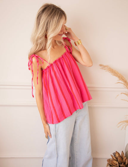 Sunny Stripe Energy Pink/Red - Top - ellemilla