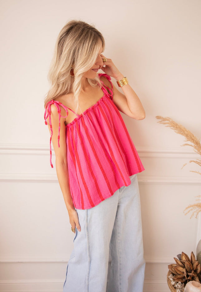 Sunny Stripe Energy Pink/Red - Top - ellemilla