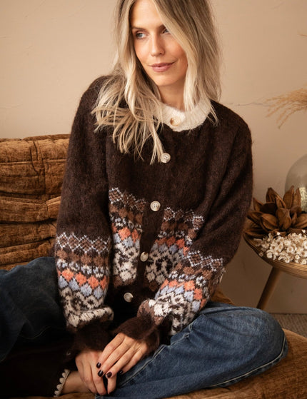 Sweet Fair Isle Brown - Vest - ellemilla