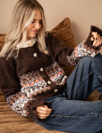 Sweet Fair Isle Brown - Vest - ellemilla
