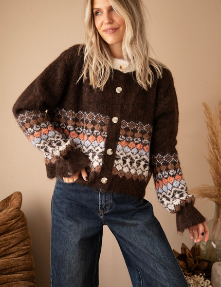 Sweet Fair Isle Brown - Vest - ellemilla