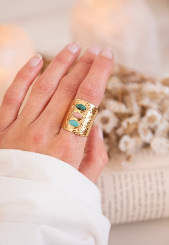 Sweet Stones Blue/Gold - Ring - ellemilla
