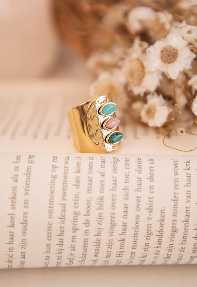 Sweet Stones Blue/Gold - Ring - ellemilla